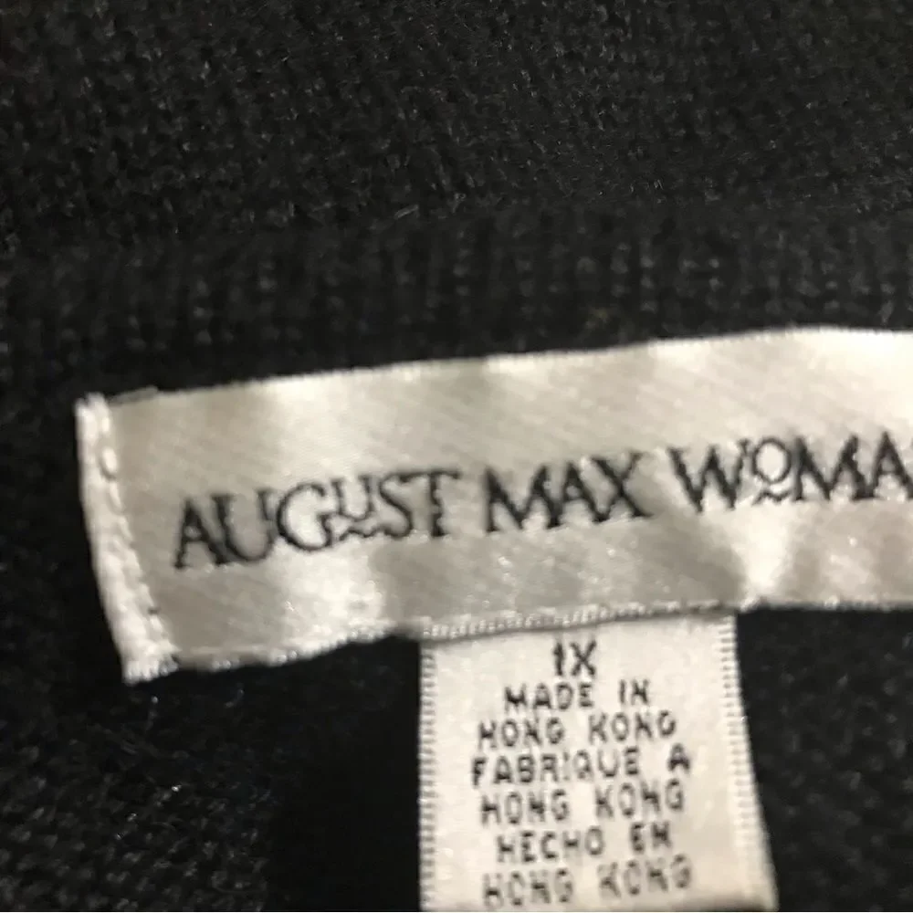 August Max Snowflakes Embroidered Sweater Top Woman Size 1X